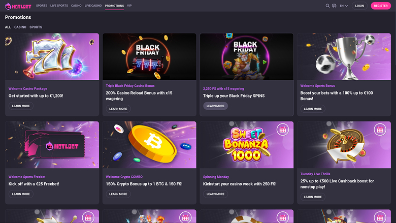 Promotions Hotloot Casino sur ordinateur