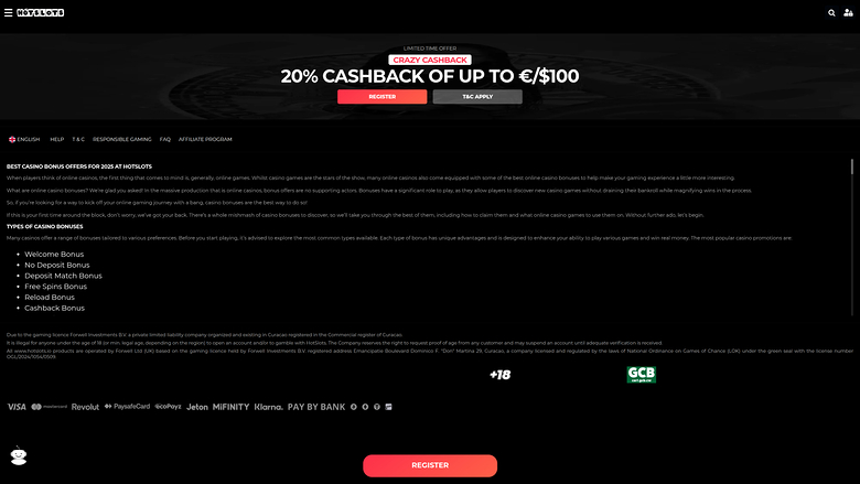 Promotions pour ordinateur de casino Hotslots