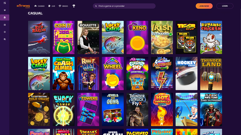 Juegos casuales de escritorio de Hotwins Casino