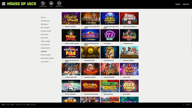 Jackpot de bureau du casino House of Jack