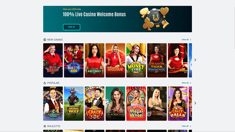Casino Howzit pour ordinateur avec croupier en direct