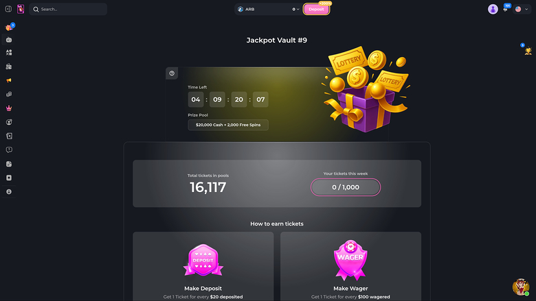 Jackpot de bureau du casino Hunnyplay