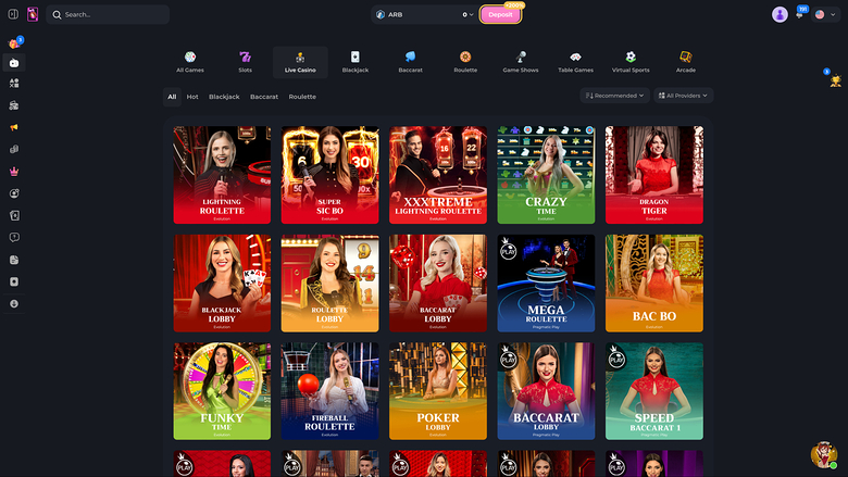 Hunnyplay Casino sur ordinateur avec croupier en direct