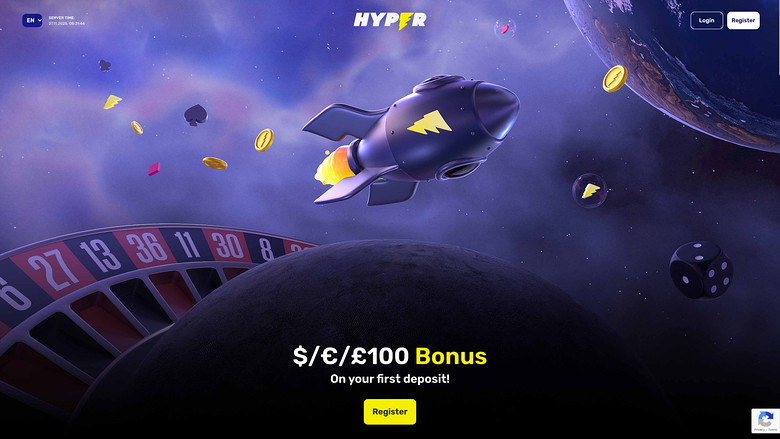 Pagina iniziale desktop di Hyper Casino