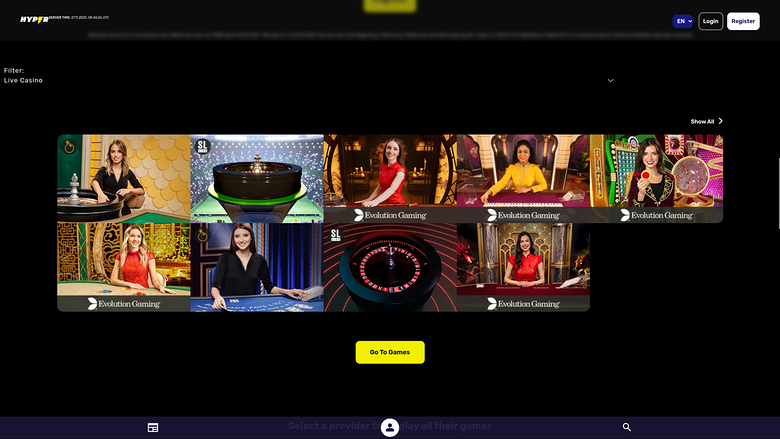 Hyper Casino Desktop Live Dealer