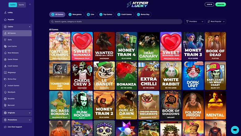Giochi per desktop di Hyper Lucky Casino