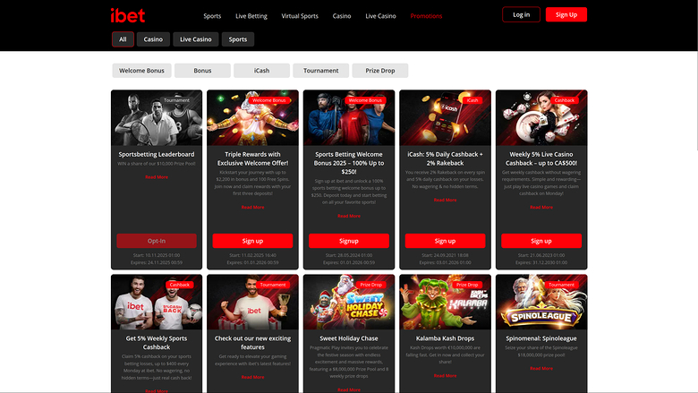 Promozioni desktop di iBet Casino