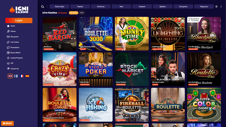 Igni Casino Desktop Live крупье