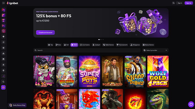 Jeux de casino Ignibet sur ordinateur