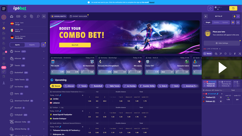 Casino IgoBet Deportes de escritorio