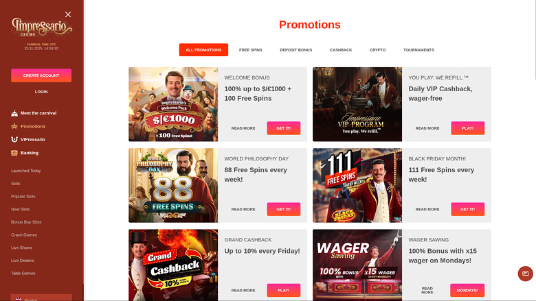 Promozioni del casinò Impressario