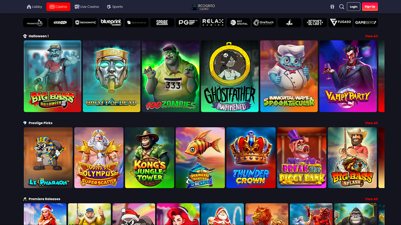 Incognito Casino Desktop Games