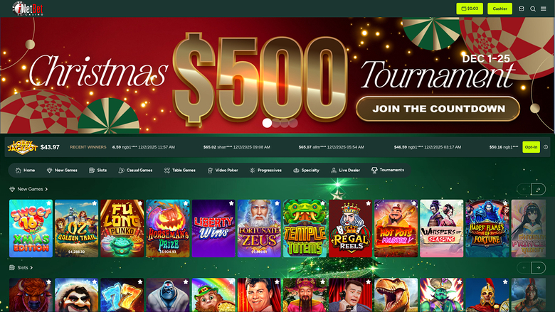 INetBet Casino Desktop Homepage