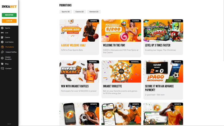 Promotions Incabet Casino sur ordinateur