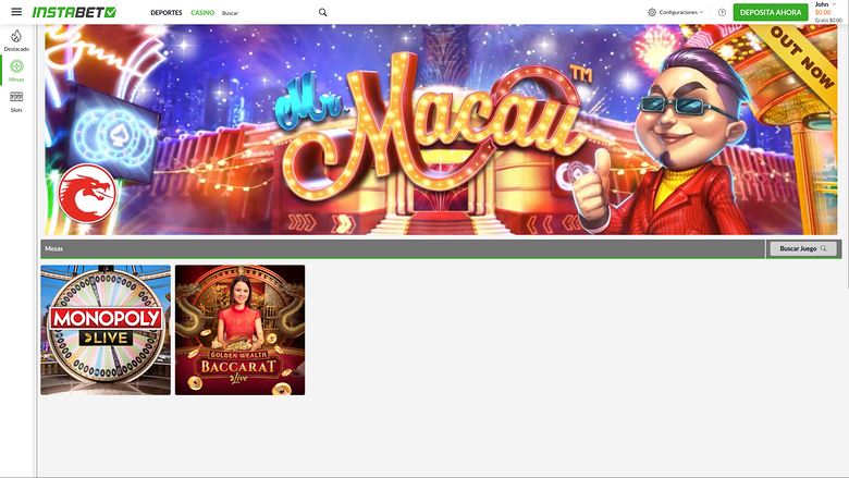 InstaBET Casino Desktop Live-Dealer