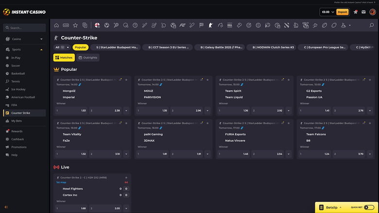 Casinò istantaneo Counter Strike Desktop