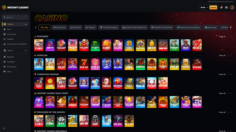 Giochi desktop del casinò istantaneo