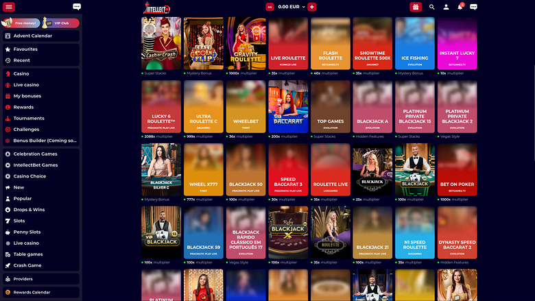 Casino Intellectbet pour ordinateur avec croupier en direct