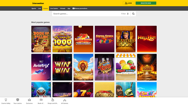 Jeux de bureau du casino Interwetten