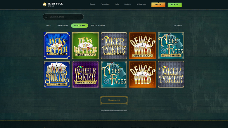 Poker de bureau du casino Irish Luck