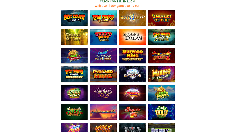 Juegos de escritorio de Irish Spins Casino