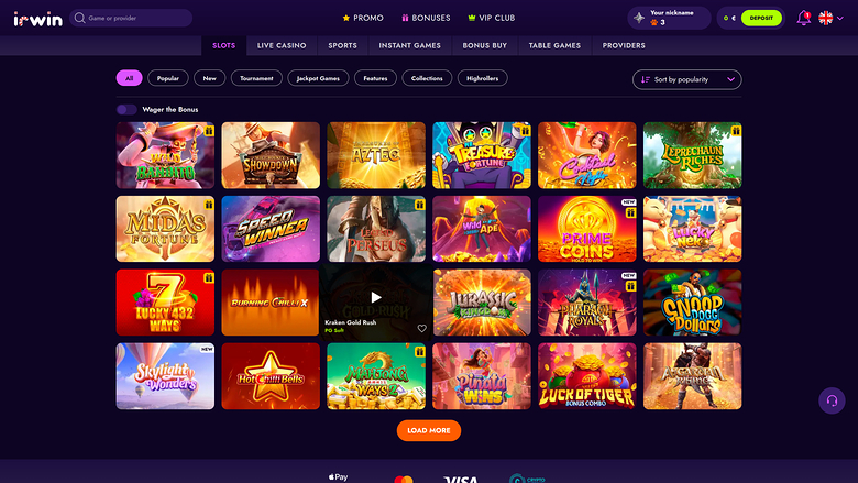 Giochi desktop del casinò Irwin