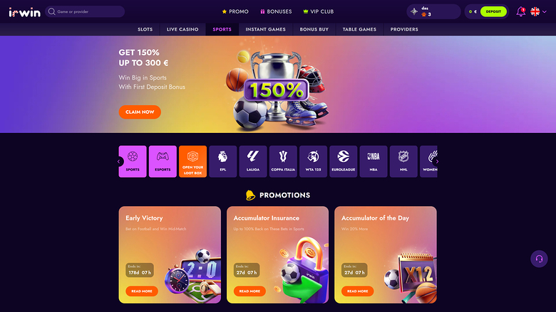 Irwin Casino Desktop Sports