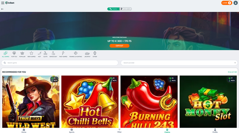 Jeux de casino Ivibet pour ordinateur