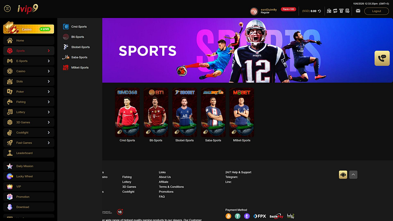 Sport Desktop di IVIP9 Casino