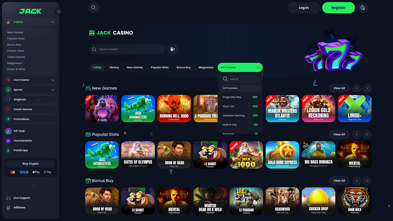 Développeurs du jeu de casino pour ordinateur Jack