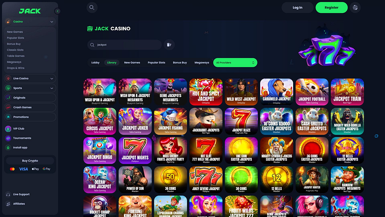 Jackpot du Casino Jack sur Ordinateur