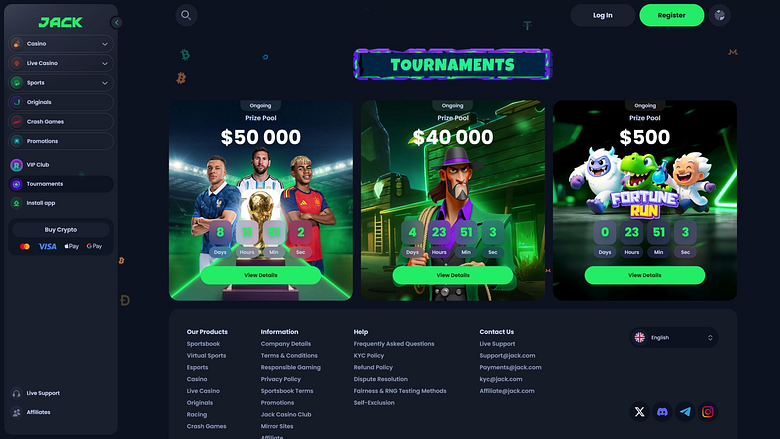 Tournois de casino sur ordinateur Jack Casino