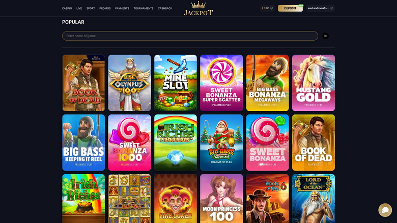 Jeux de casino Jack-Pot sur ordinateur