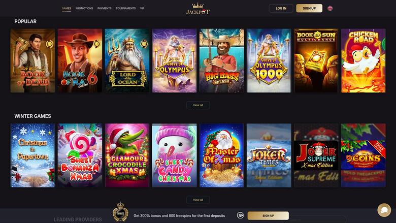 Jack-Pot Casino games page