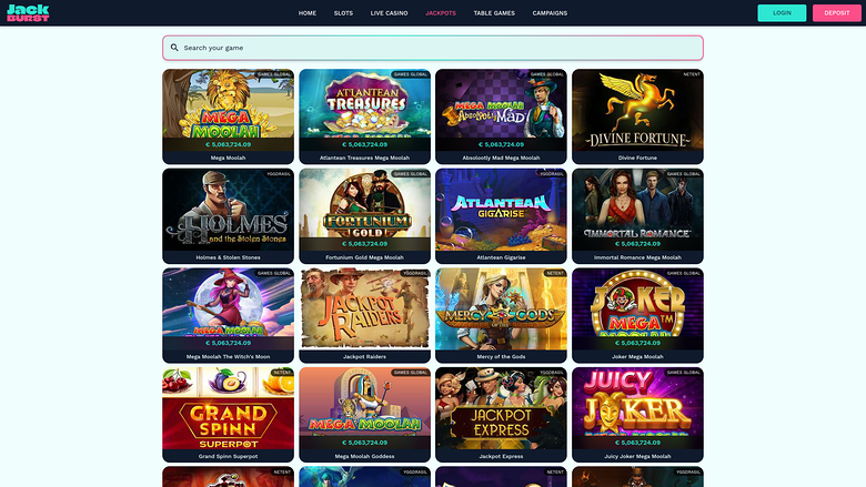 Desktop del Jackpot Jackburst