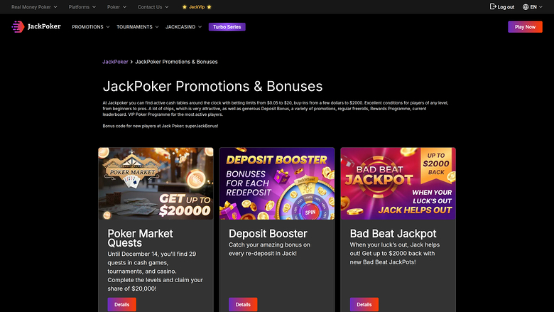 Promozioni Jackpoker Desktop