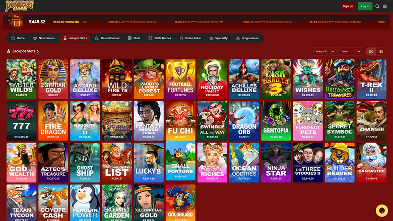 Jackpot du Casino Jackpot Cash sur Ordinateur