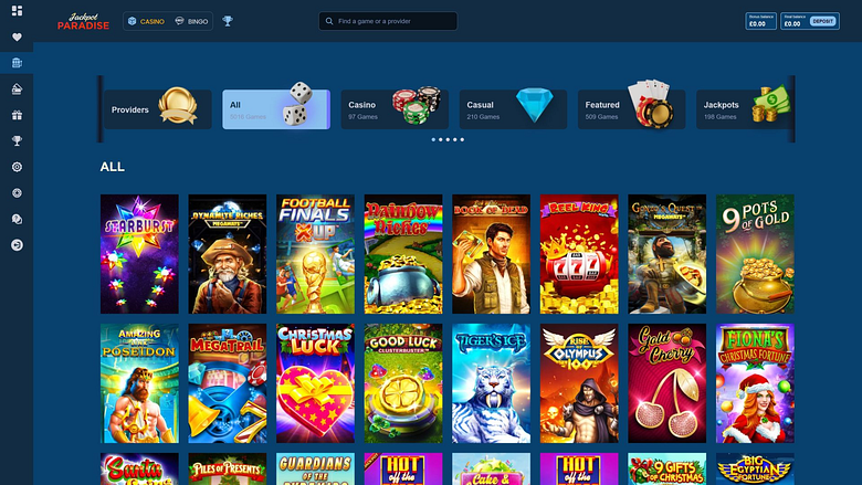 Jeux de casino Jackpot Paradise sur ordinateur