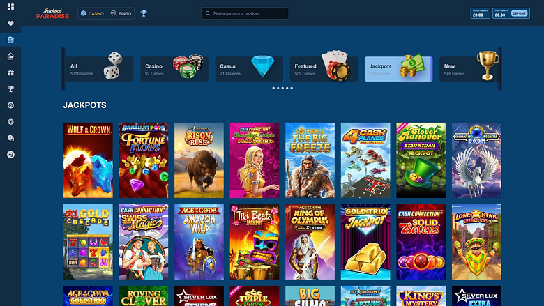 Jackpot Paradise Casino sur ordinateur