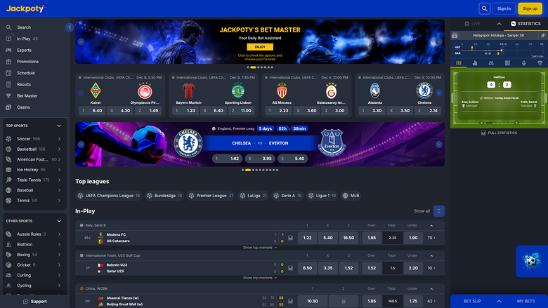 Jackpoty Casino Deportes de escritorio