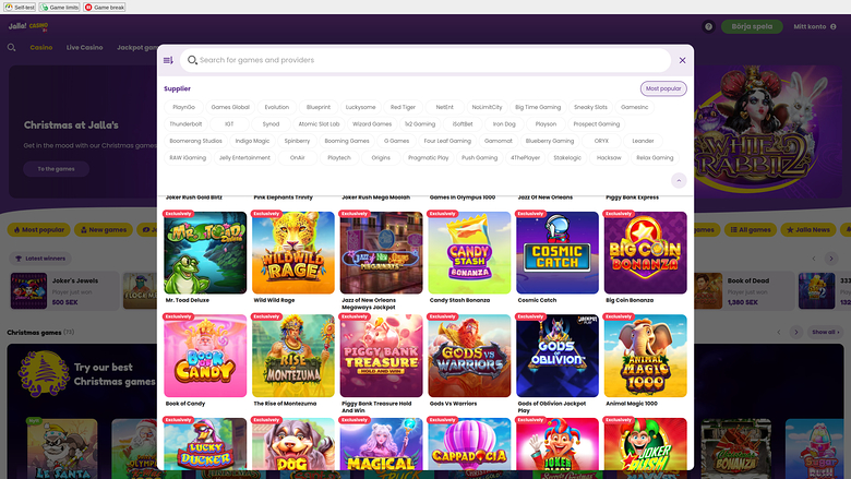 Développeurs du jeu de casino Jalla version bureau