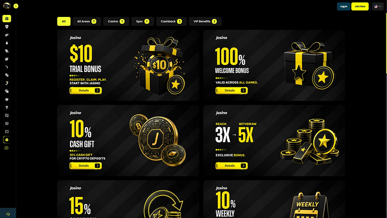 Jasino Casino Aktionsseite
