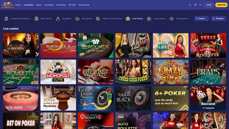 JasminSlots Casino Desktop Live Dealer