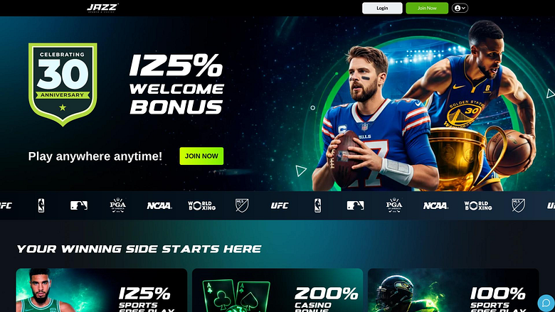 Página principal del casino Jazz Sports