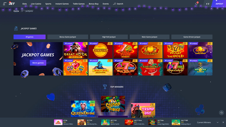 Jet Casino Jackpot Desktop