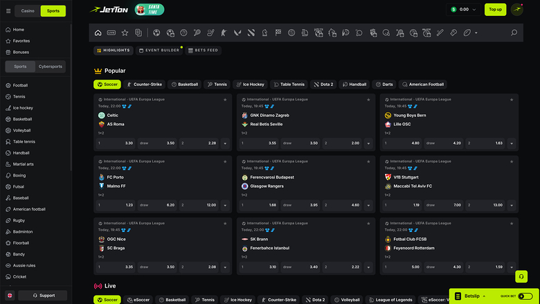 Jetton Games Casino Deportes Escritorio