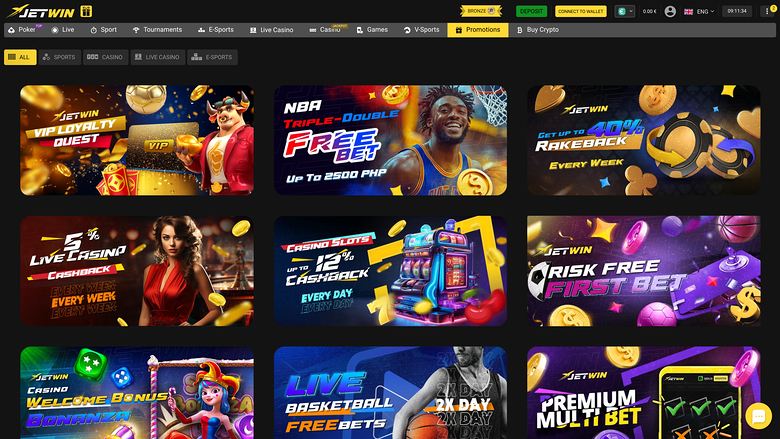 Promotions du casino Jetwin version ordinateur