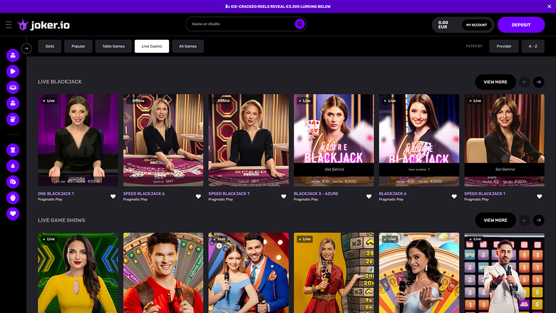 Joker.io Live Dealer Desktop