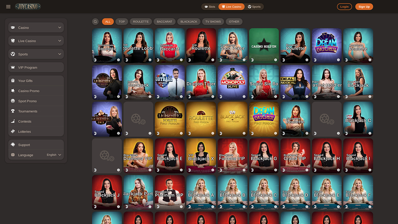 Joy Casino Desktop croupier dal vivo