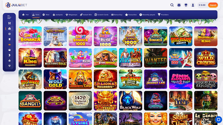 Jeux de casino Juliebet sur ordinateur